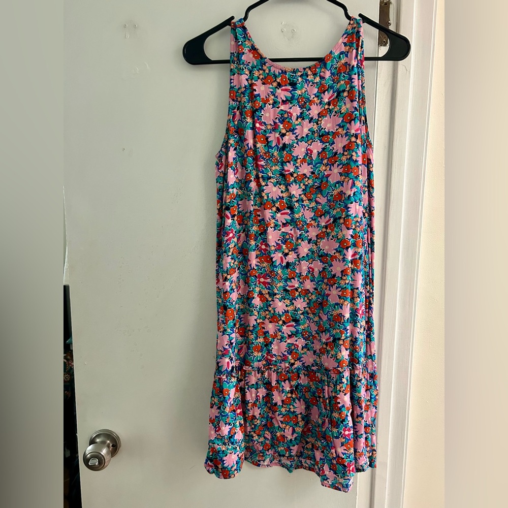 LOFT Multicolor Floral Knee Length Dress